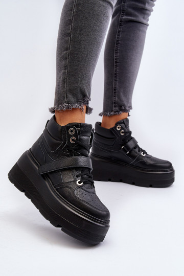 Zazoo 3450 Peau Chaussures modèle baskets Féminin couleur noire