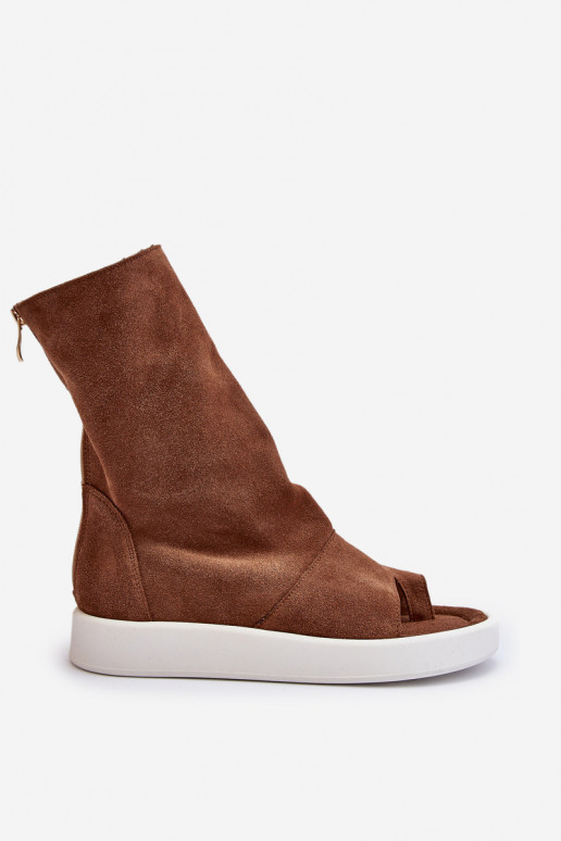 Zazoo 3441 Sandales femme en daimCholeÀka marron Zazoo 3441 Sandales femme en daimCholeÀka marron