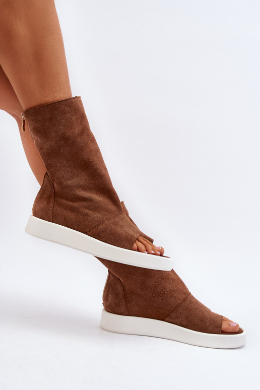 Zazoo 3441 Sandales femme en daimCholeÀka marron Zazoo 3441 Sandales femme en daimCholeÀka marron