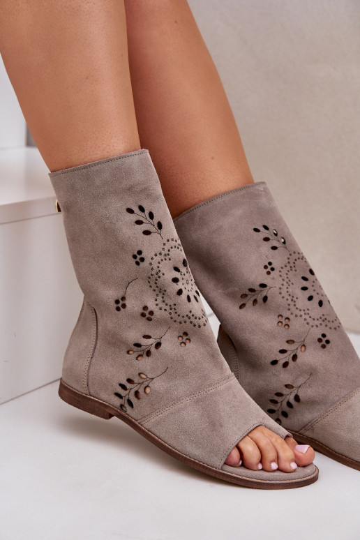 Zazoo 3437 Féminin Sandales en daim avec une botte Au Château beige Zazoo 3437 Féminin Sandales en daim avec une botte Au Château beige