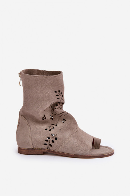 Zazoo 3437 Féminin Sandales en daim avec une botte Au Château beige Zazoo 3437 Féminin Sandales en daim avec une botte Au Château beige
