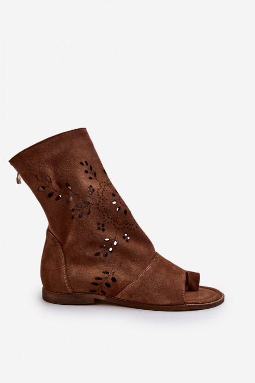 Zazoo 3437 Féminin Sandales en daim avec une botte Au Château marron Zazoo 3437 Féminin Sandales en daim avec une botte Au Château marron