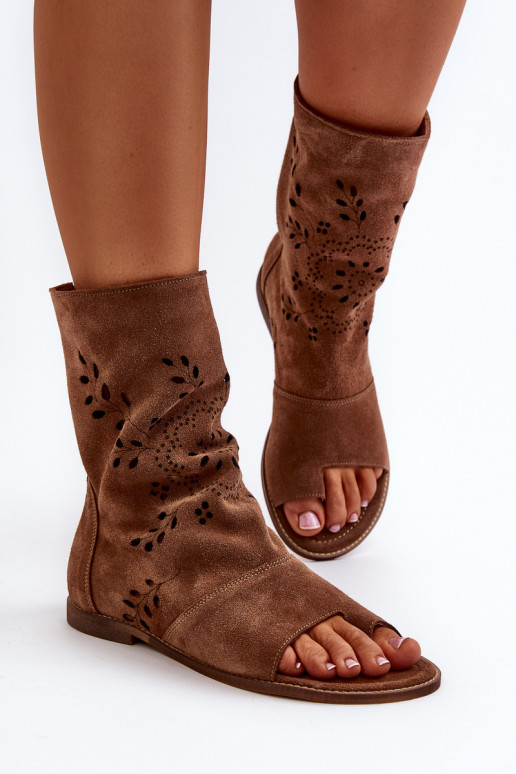 Zazoo 3437 Féminin Sandales en daim avec une botte Au Château marron Zazoo 3437 Féminin Sandales en daim avec une botte Au Château marron