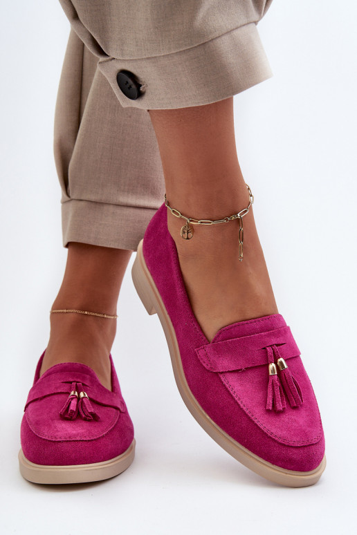 Zazoo 3420 Mocassins en daim Féminin avec des talons larges Fuskja Zazoo 3420 Mocassins en daim Féminin avec des talons larges Fuskja