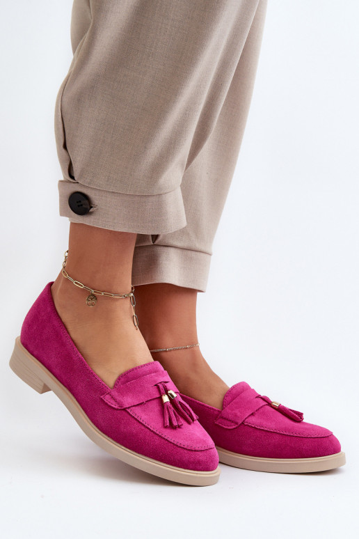 Zazoo 3420 Mocassins en daim Féminin avec des talons larges Fuskja Zazoo 3420 Mocassins en daim Féminin avec des talons larges Fuskja