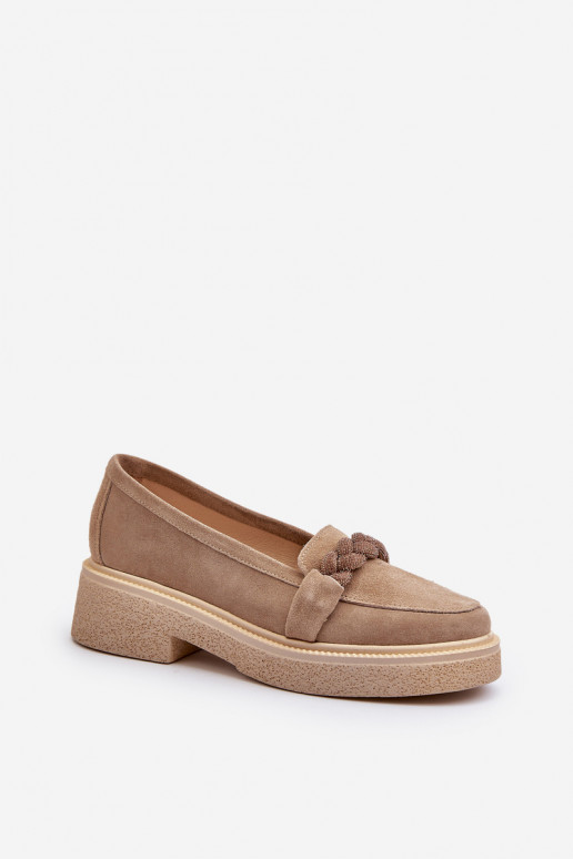 Zazoo 3429/DANS Mocassins élégants en daim avec des ornements beige Zazoo 3429/DANS Mocassins élégants en daim avec des ornements beige