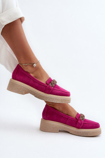 Zazoo 3429/IN Mocassins élégants en nubuck avec ornements couleur rose 2