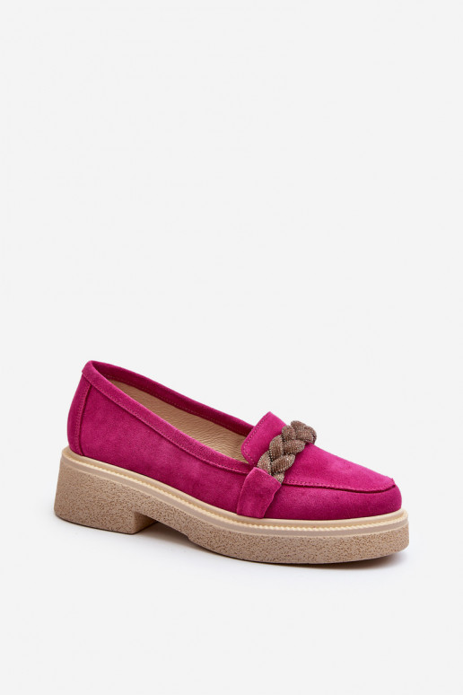 Zazoo 3429/DANS Mocassins élégants en daim avec des ornements couleur rose Zazoo 3429/DANS Mocassins élégants en daim avec des ornements couleur rose