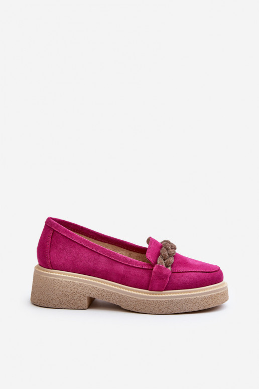 Zazoo 3429/DANS Mocassins élégants en daim avec des ornements couleur rose Zazoo 3429/DANS Mocassins élégants en daim avec des ornements couleur rose