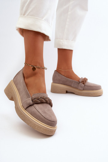 Zazoo 3429/IN Mocassins élégants en nubuck avec ornements couleur cappuccino