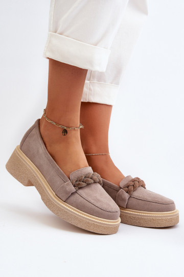 Zazoo 3429/IN Mocassins élégants en nubuck avec ornements couleur cappuccino 2