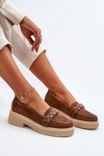 Zazoo 3429/DANS Mocassins élégants en daim avec des ornements marron 2