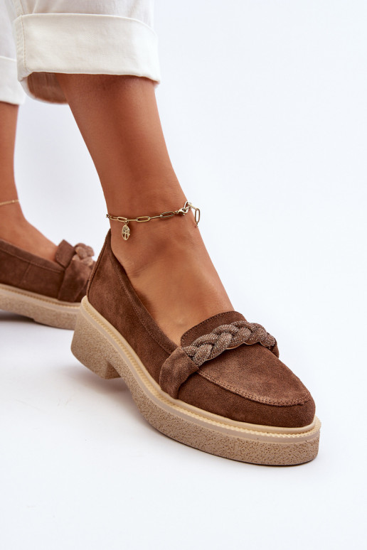 Zazoo 3429/DANS Mocassins élégants en daim avec des ornements marron Zazoo 3429/DANS Mocassins élégants en daim avec des ornements marron