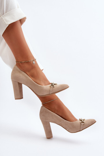 Zazoo 2453/OS Chaussures en nubuck avec talons et cœurs couleur cappuccino 2