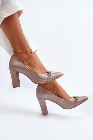 Zazoo 2453/OS Chaussures en cuir avec talons et cœurs perle 2