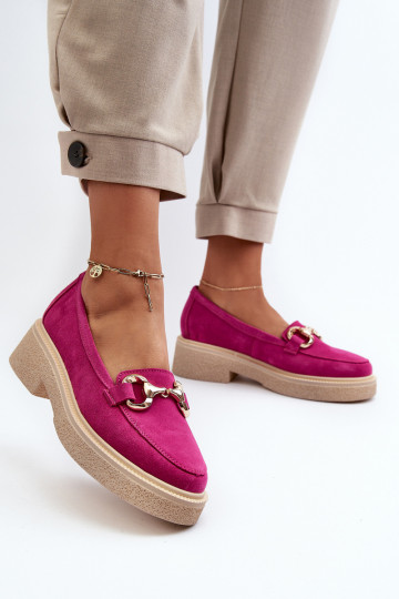 Zazoo 3429 Mocassins en nubuck pour femmes avec ornements couleur rose