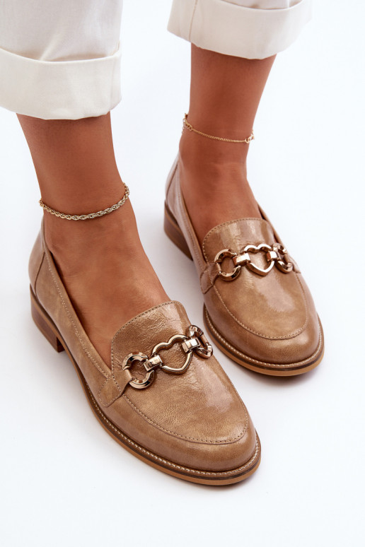 Peau Féminin Mocassins laqués Laura Messi 2760 marron