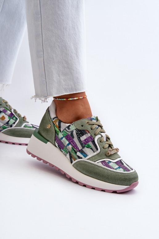 Peau Chaussures modèle baskets Féminin avec une plateforme Il fautciejka 06390-09 SeledynoÀe Peau Chaussures modèle baskets Féminin avec une plateforme Il fautciejka 06390-09 SeledynoÀe