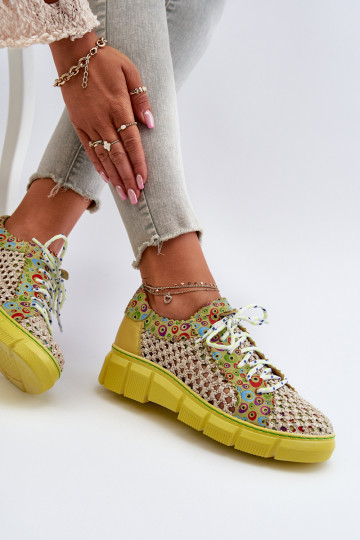 Chaussures en cuir pour femmes Tai turiciejka 05850-09 couleur lime 2