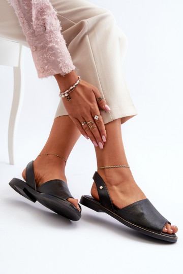 Chaussons en cuir à enfiler couleur noire Lemar Alivia 2