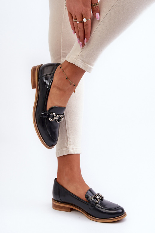 Peau Féminin Mocassins laqués Laura Messi 2760 bleu foncé