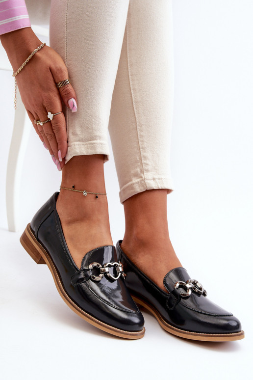 Peau Féminin Mocassins laqués Laura Messi 2760 bleu foncé