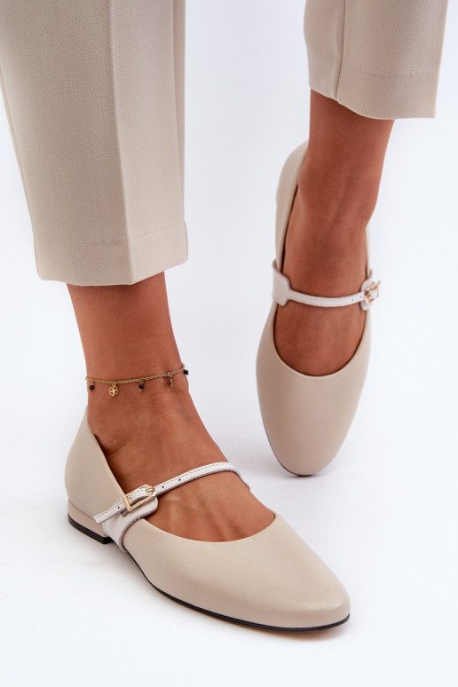 Ballerines Féminin avec des talons larges Laura Messi 2774 beige