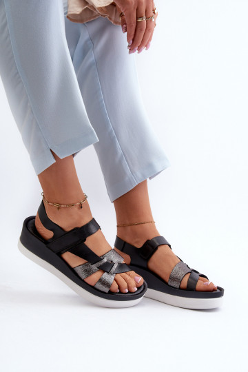 Sandales pour femmes avec plateforme de couleur noire Zazoo 40397 2