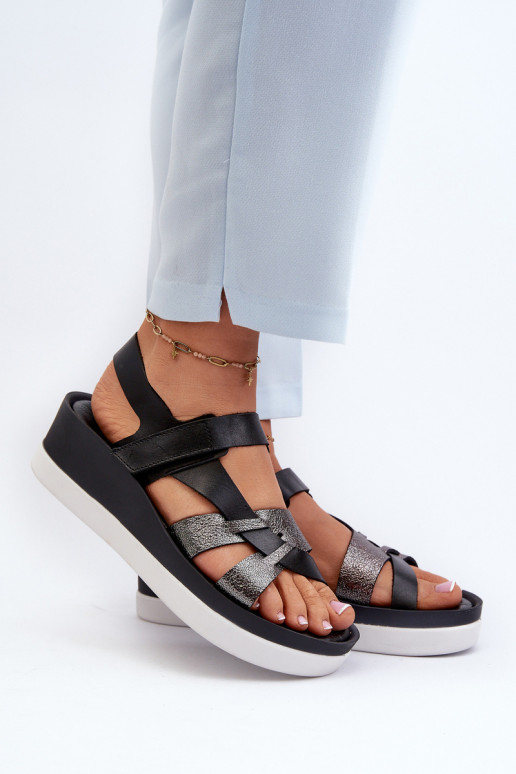 Zazoo 40397 Féminin Sandales pour femmes avec une plateforme couleur noire Zazoo 40397 Féminin Sandales pour femmes avec une plateforme couleur noire