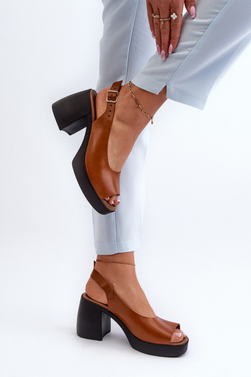 Zazoo 40376 Sandales pour femmes Sur des talons massifs marron Zazoo 40376 Sandales pour femmes Sur des talons massifs marron