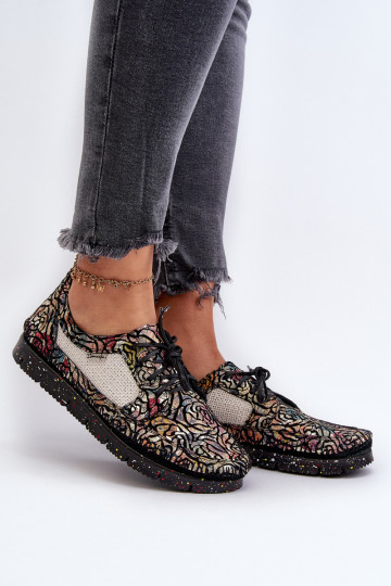 Chaussures pour femmes à motifs de couleur noire Tai turiciejka 06347-01