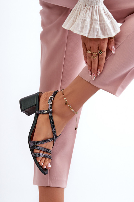 Sandales pour femmes avec des talons bas Il fautciejka 06653-09 couleur kaki Sandales pour femmes avec des talons bas Il fautciejka 06653-09 couleur kaki