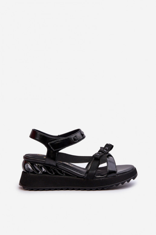 Sandales pour femmes avec des rubans D&A CR956 couleur noire Sandales pour femmes avec des rubans D&A CR956 couleur noire