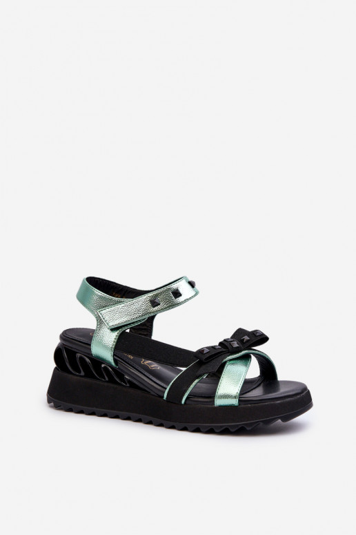 Sandales pour femmes avec des rubans D&A CR956 couleur verte Sandales pour femmes avec des rubans D&A CR956 couleur verte