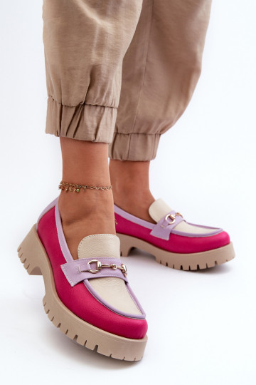 Mocassins en cuir pour femmes Zazoo 3475 couleur sable