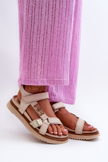 Sandales pour femmes à plateforme Zazoo 50103 couleur sable 2