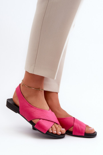Sandales en cuir pour femmes Zazoo 40407 couleur rose 2