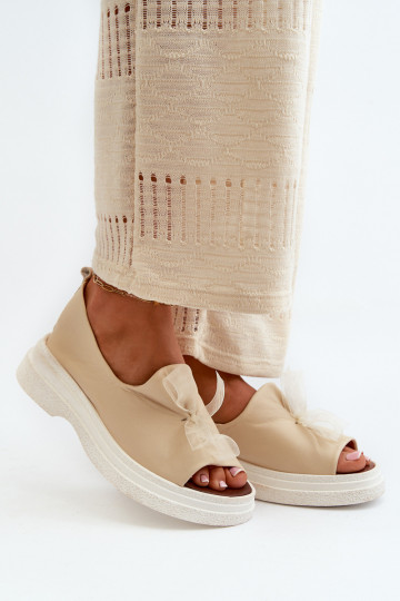 Sandales pour femmes avec nœuds Zazoo 2939 couleur ivoire 2