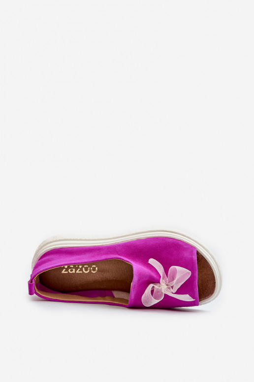 Zazoo 2939 Sandales femme en daim avec des rubans couleur rose Zazoo 2939 Sandales femme en daim avec des rubans couleur rose