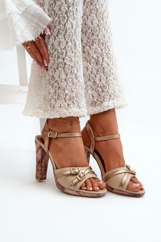 Peau Sandales à talons hauts pour femme Il fautciejka 06564-22 beige-couleur dorée Peau Sandales à talons hauts pour femme Il fautciejka 06564-22 beige-couleur dorée