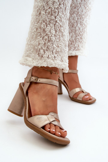 Sandales à talons pour femmes Il fautciejka 06029-25 couleur dorée 2