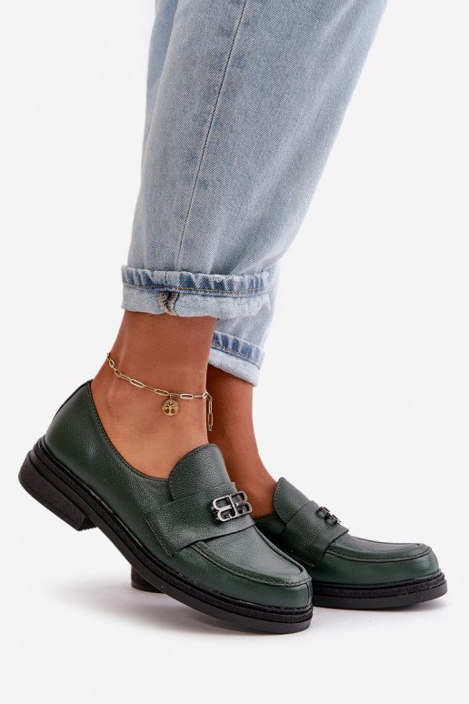 Zazoo 20174 Peau Style élégant chaussures Féminin avec des talons larges couleur kaki Zazoo 20174 Peau Style élégant chaussures Féminin avec des talons larges couleur kaki