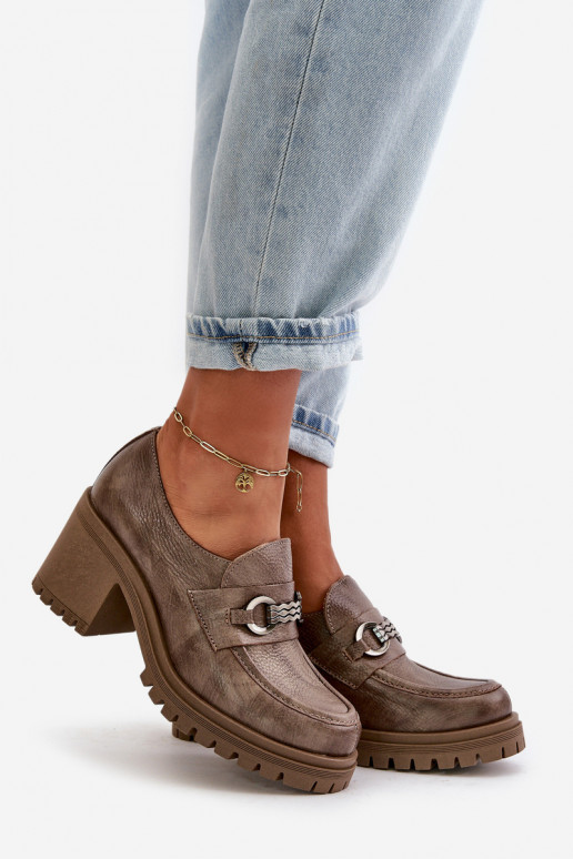 Zazoo 20175 chaussures Féminin avec des talons Cuir naturel beige Zazoo 20175 chaussures Féminin avec des talons Cuir naturel beige