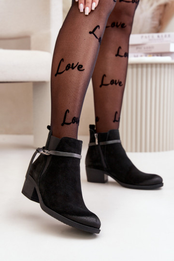 Zazoo 60478 Chaussures en daim avec des talons réchauffer Fixé Au Château couleur noire