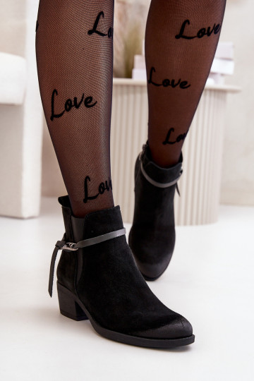 Zazoo 60478 Chaussures en daim avec des talons réchauffer Fixé Au Château couleur noire 2