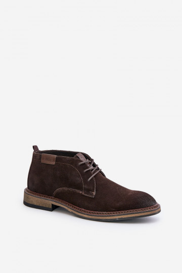 Bottines en daim pour hommes avec lacets Big Star OO174145 couleur marron foncé