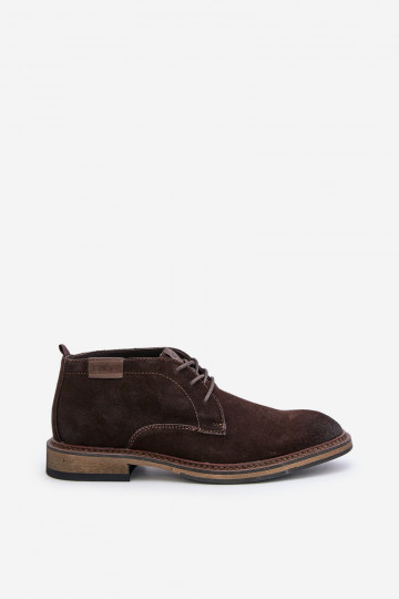Bottines en daim pour hommes avec lacets Big Star OO174145 couleur marron foncé 2