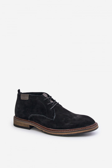 Bottines en daim pour hommes avec lacets Big Star OO174146 noires