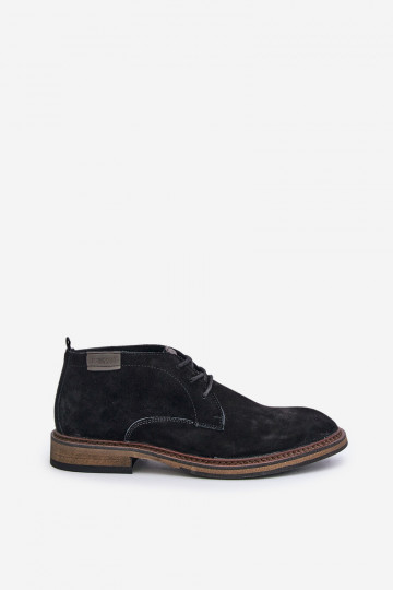 Bottines en daim pour hommes avec lacets Big Star OO174146 noires 2