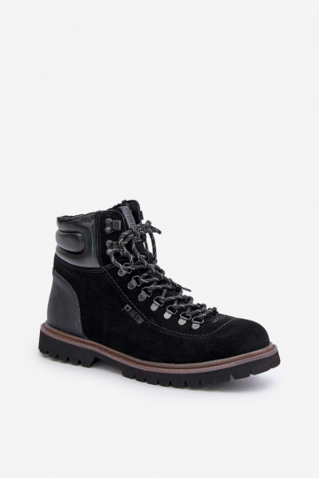 Bottines en daim isolées pour hommes Big Star OO174643 Hi-Poly System noires